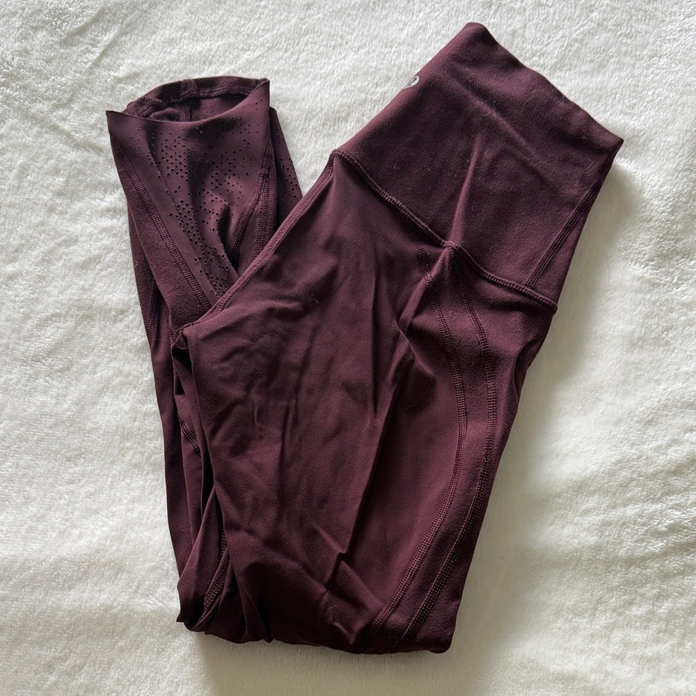 Chic Dark Red Leggings Lululemon size 2